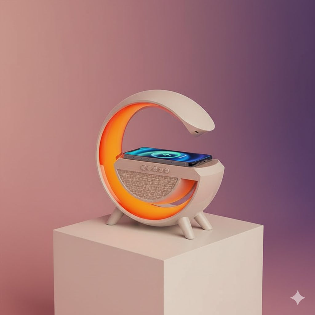 3-in-1 Smart G-Lamp: Wireless Charger, Bluetooth Speaker & Ambient Light