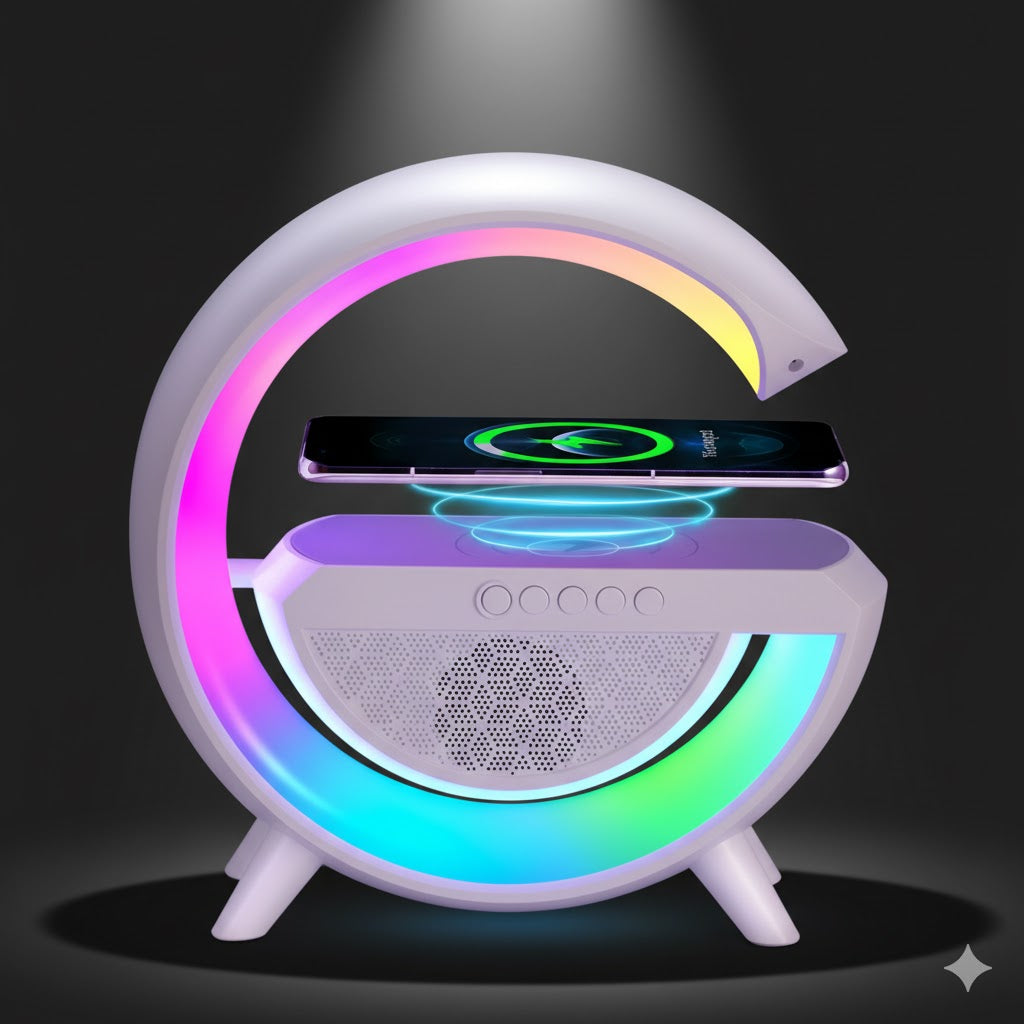 3-in-1 Smart G-Lamp: Wireless Charger, Bluetooth Speaker & Ambient Light