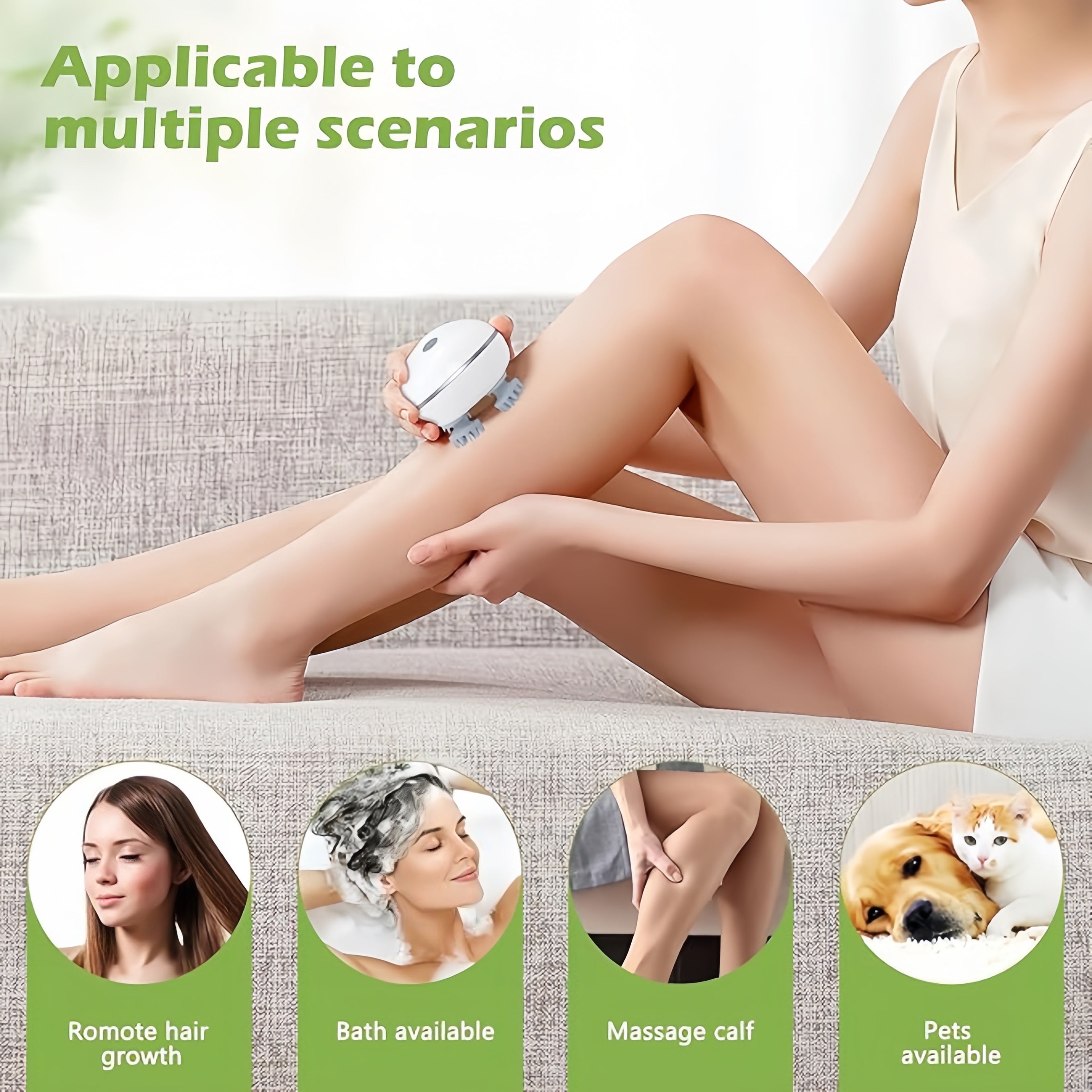 Portable Electric Scalp Massager – Waterproof, Cordless & Full-Body Use